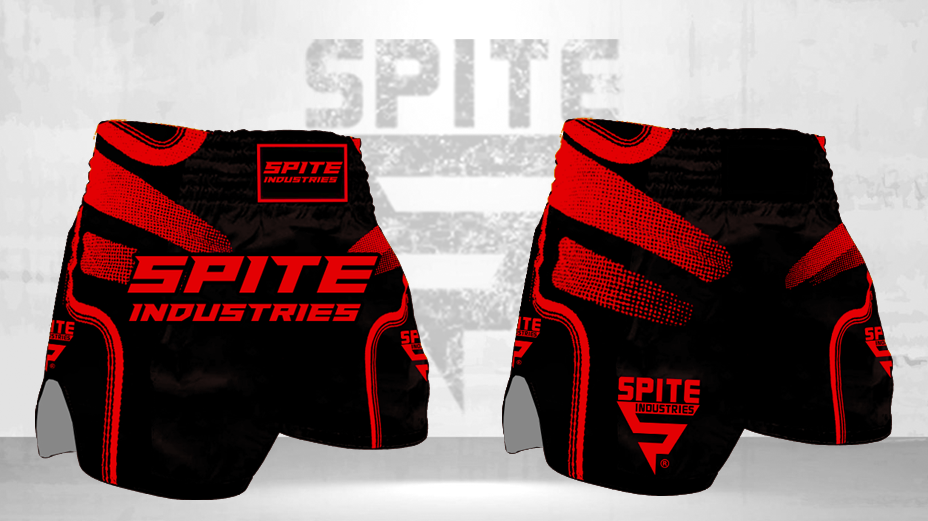 Thai short Red-black Muay thai short Muay Thai Shorts - Image 1