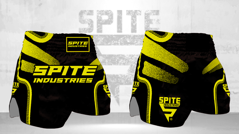 Thai short Yellow-black Muay Muay Thai Shorts - Image 1